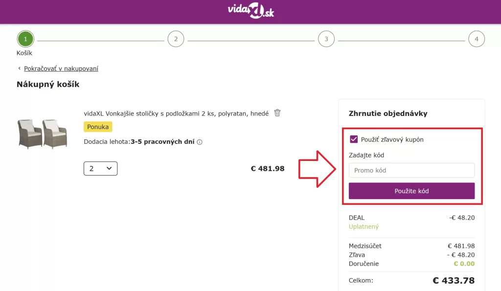 VidaXL zľavový kupón