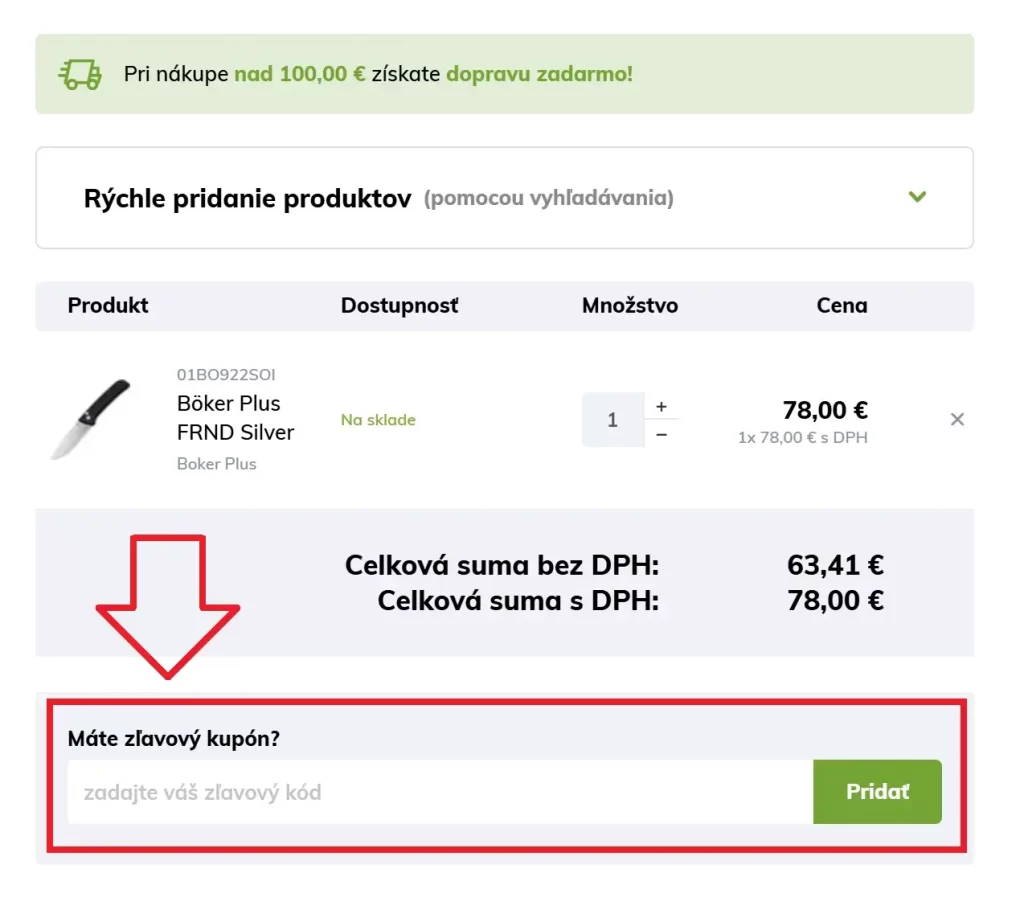 Knifestock zľavový kupón