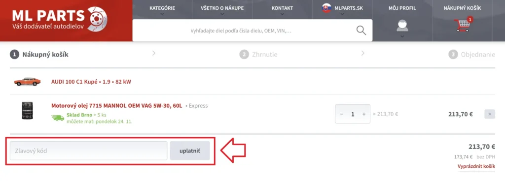 ML PARTS zľavový kupón