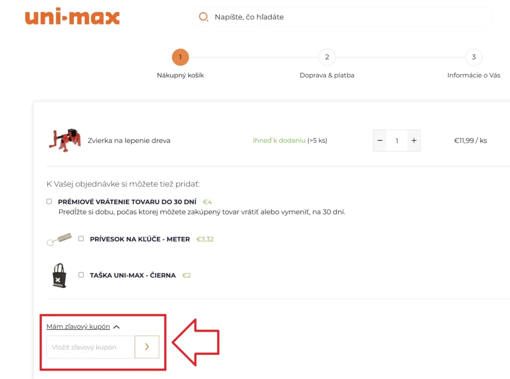 uni-max zľavový kupón