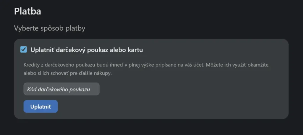 Zľavomat darčekový poukaz
